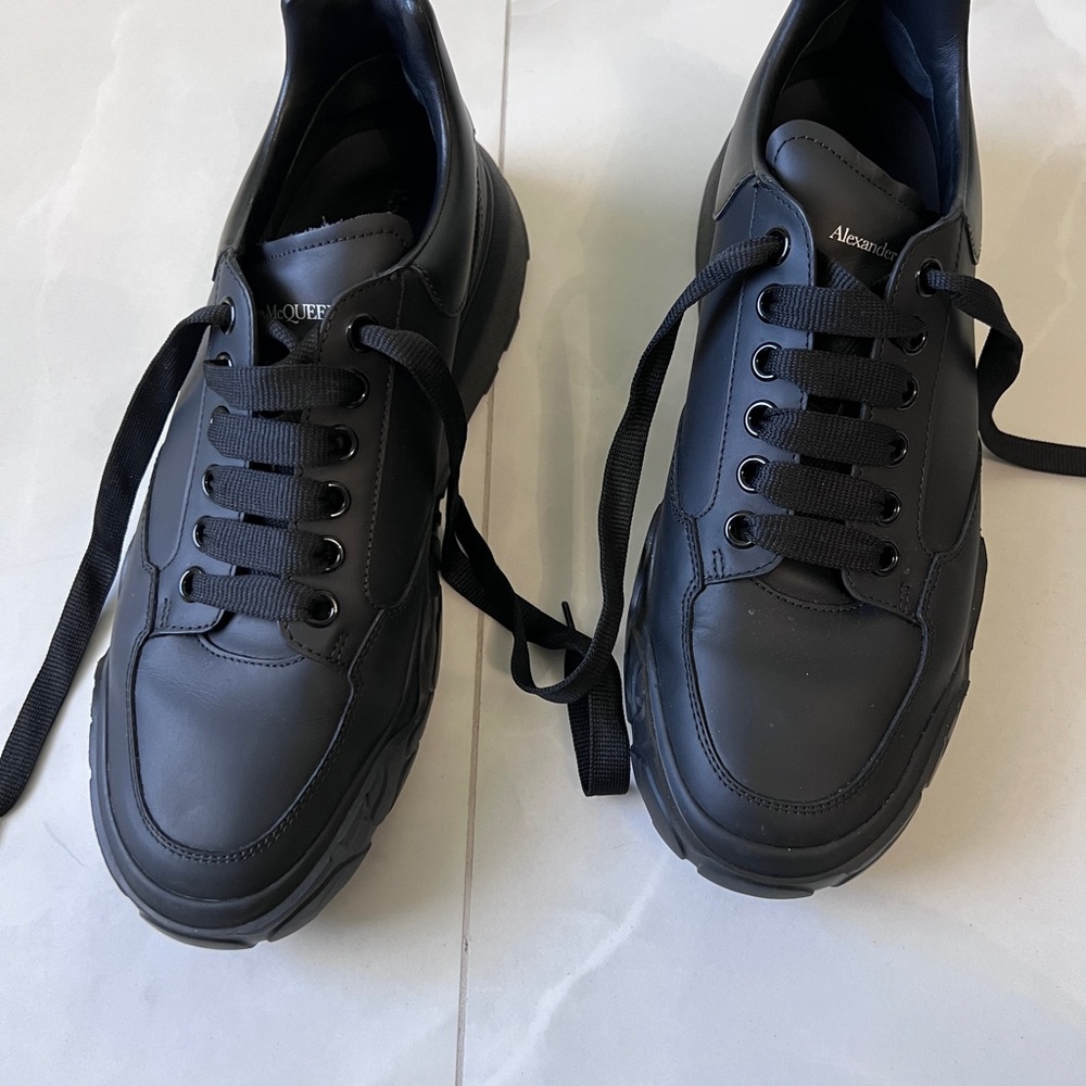 Alexander McQueen Black Leather Sneakers